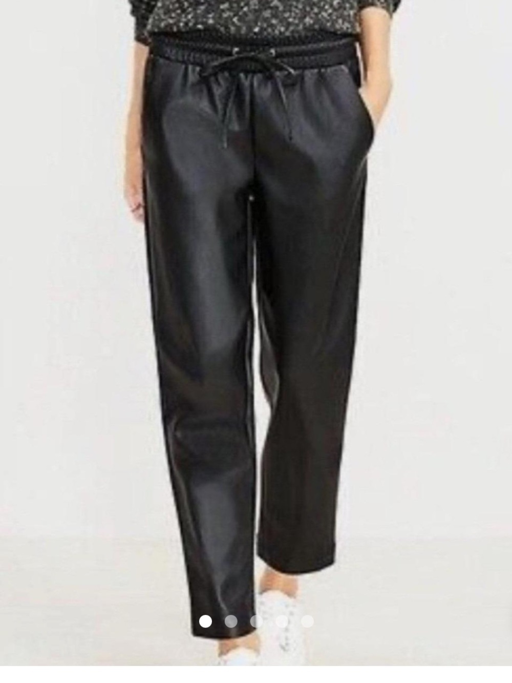 LOFT Faux Leather Drawstring Pant